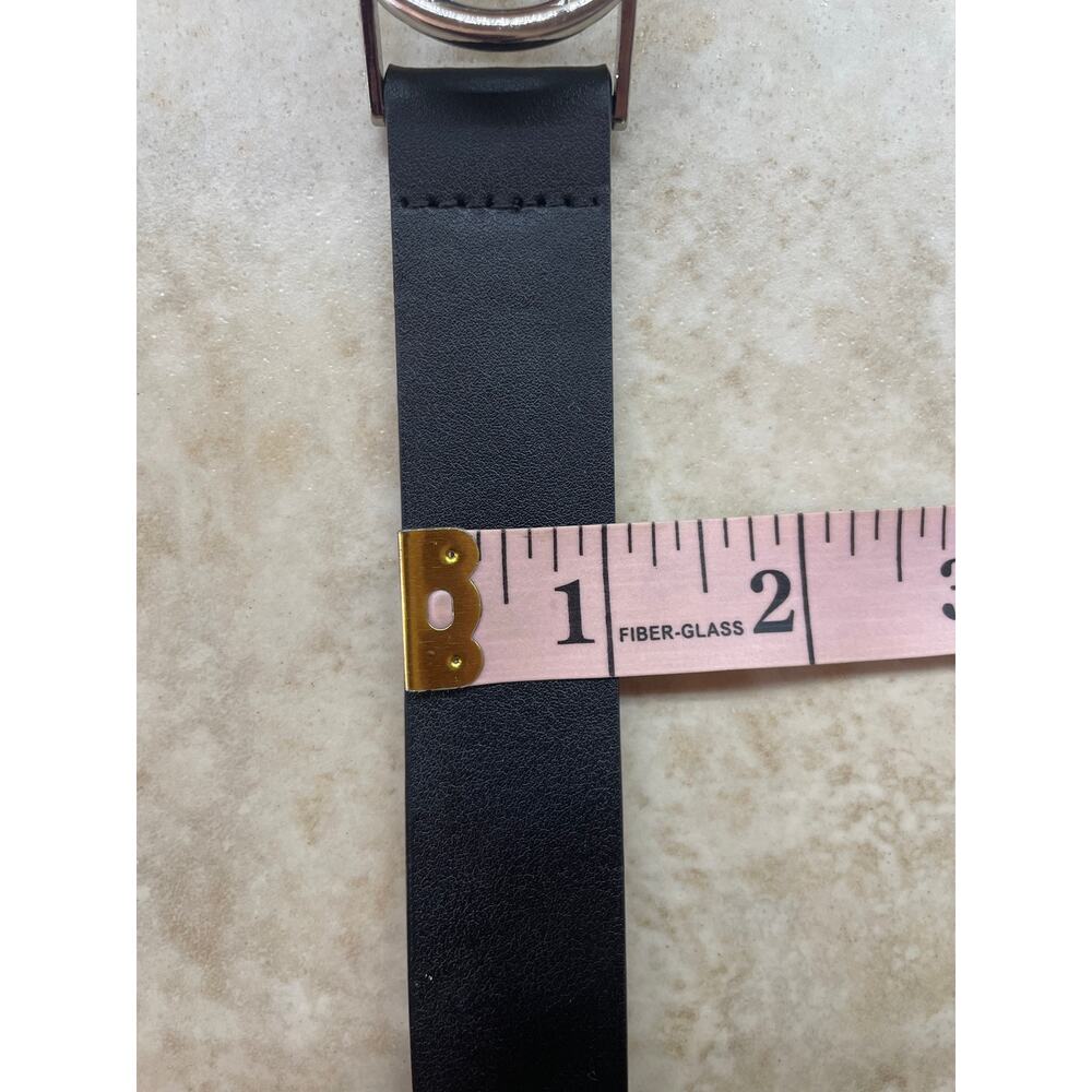 Belt Michael Michael Kors L-XL MK Logo Black Leather Rhinestone Buckle 1” approx - Picture 13 of 13